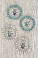 Western Turquoise Open Circle Drop Earrings: Iridescent