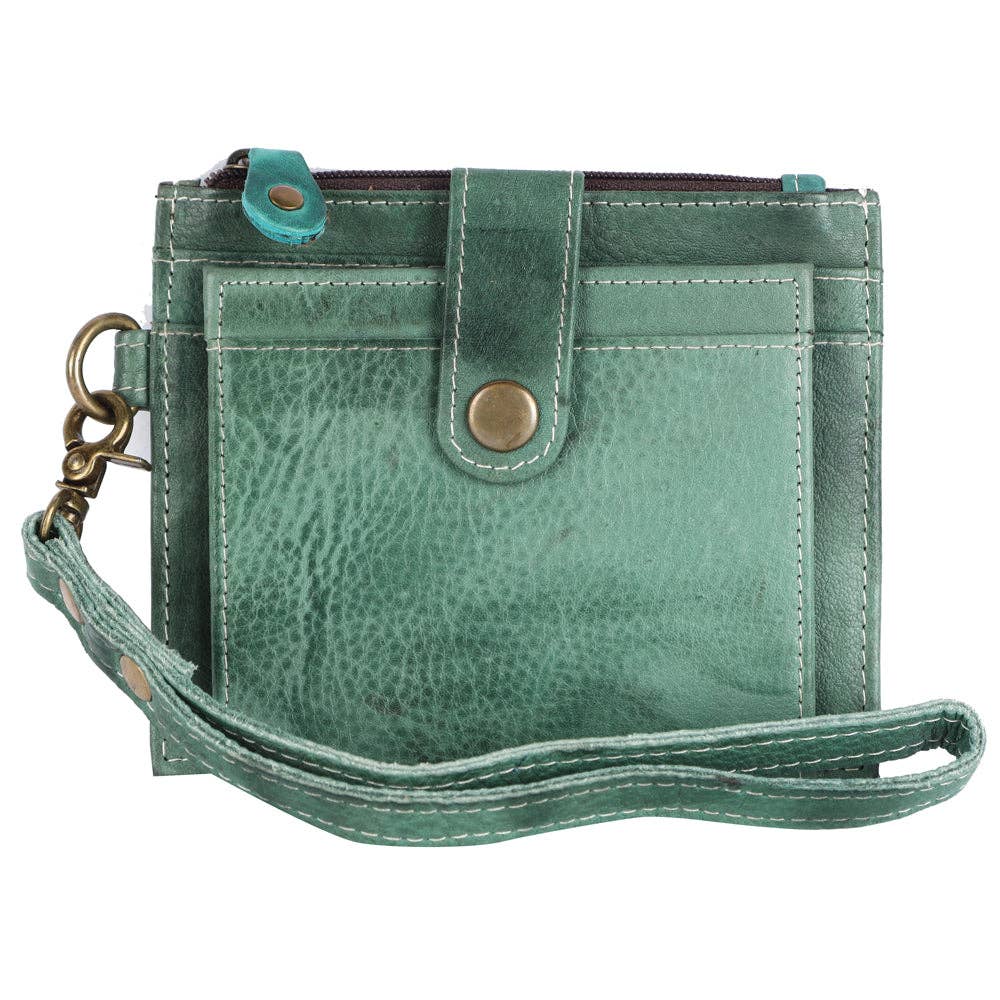 Genuine Leather Wristlet Wallet (Brown)