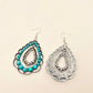 Rhinestone Turquoise Double-layer Drop Dangle Earrings - WJ