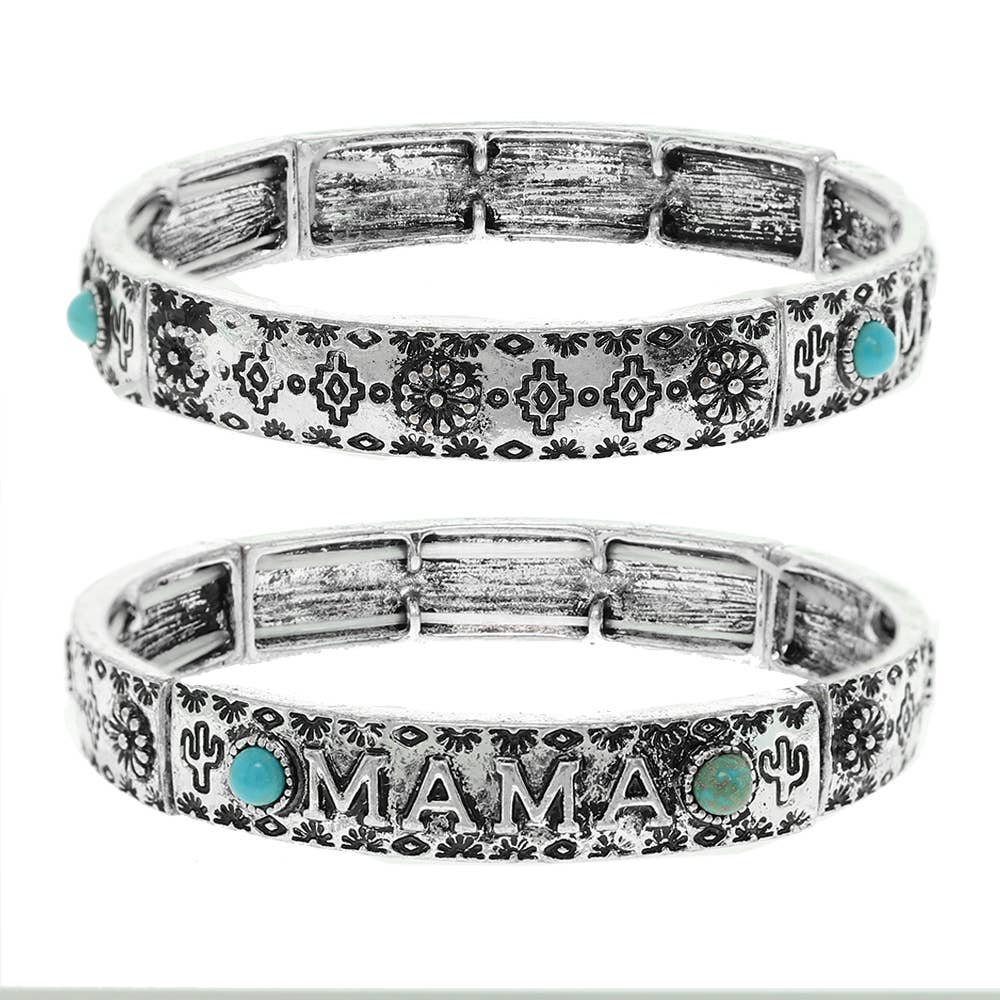 Western Mama Turquoise Stretch Bracelet