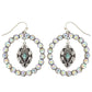 Western Turquoise Open Circle Drop Earrings: Iridescent