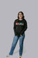 MK393 MAMA Chenille Sequins Embroidery Sweatshirt: Black / 1XL
