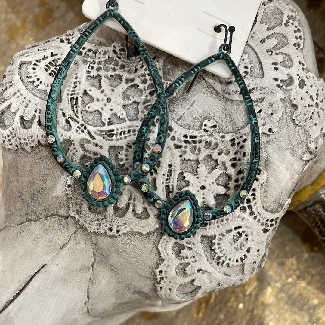 Weathered turquoise earrings