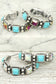 Western Crystal Turquoise Hoop Earrings : Iridescent