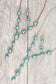 Western Turquoise Y-Shaped Necklace Set : Copper