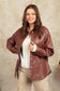 Faux Leather Oversized Casual Shacket Jacket