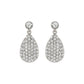 2-Tier Crystal Pave & Pearl Teardrop Drop Earrings: Champagne