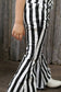 BLACK & WHITE DENIM STRIPE PANTS.  L