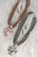 Western Navajo Pearl Beaded Cross Necklace Set: Rust