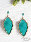 Let's Fall in Love Rain Drop Earrings with Gold Casing, Turquoise: Turquoise / One Size