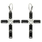 Western Gemstone Cross Hoop Earrings : Iridescent