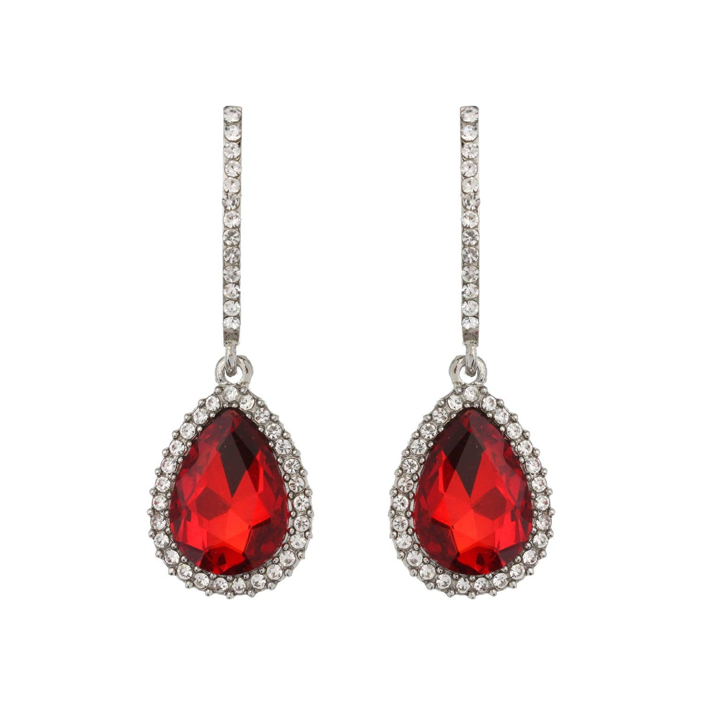 Rhinestone Teardrop Crystal Drop Dangle Earrings: Iridescent
