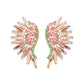 Colored Rhinestone Wing-shaped Earrings Bohemian Style: Green