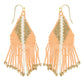 Western Native American Bead Fringe Earrings : Black