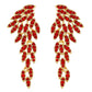 Wing Shaped Long Drop Crystal Cluster Earrings : Iridescent