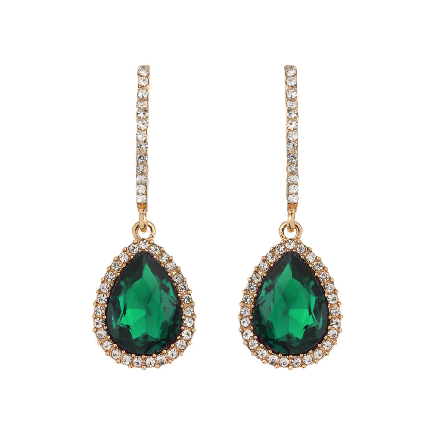 Rhinestone Teardrop Crystal Drop Dangle Earrings: Iridescent