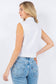 Iconic Denim Vest Jacket with Rhinestones: Med Wash / M