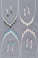 Teardrop Crystal Gemstone V-Shaped Necklace Set: Iridescent