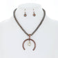 Western Naja Pendant Navajo Pearl Beaded Necklace Set: Copper White