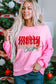Merry Christmas Graphic Sequin Sleeve Top | S-XL: As shown / Missy / S