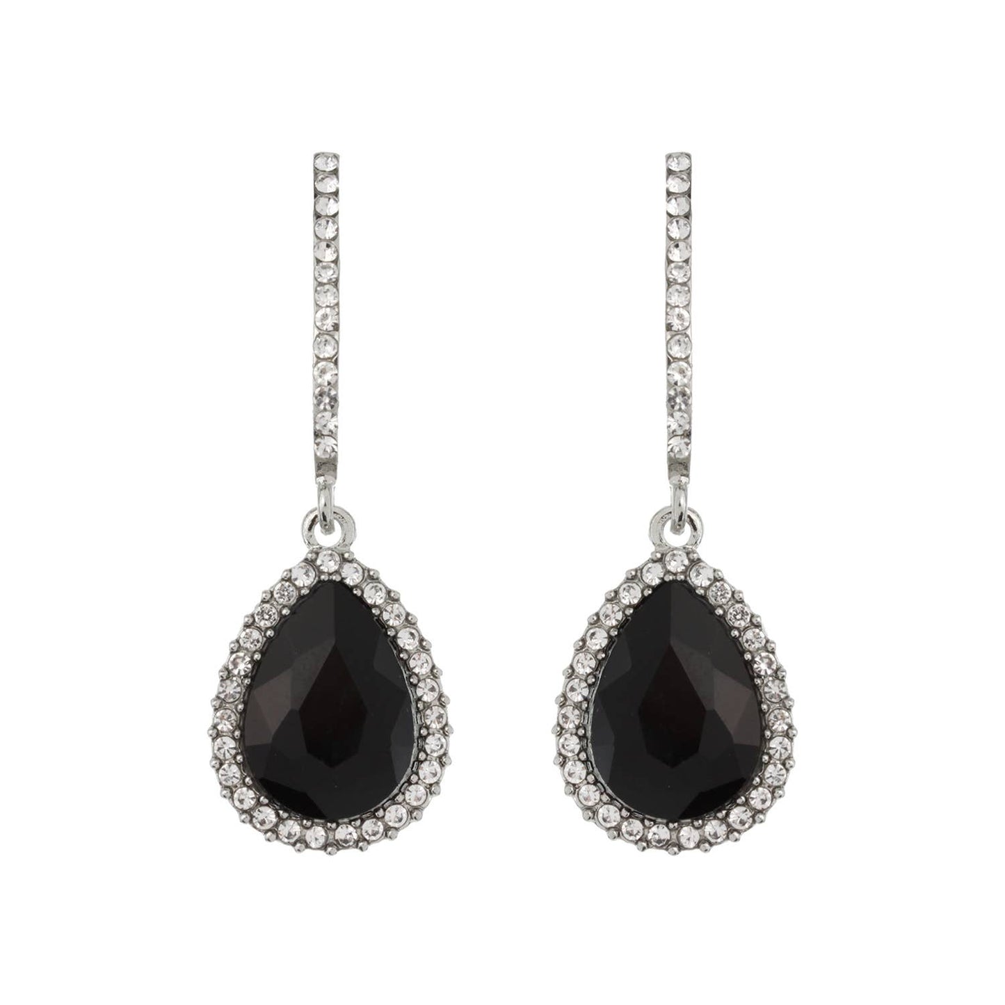 Rhinestone Teardrop Crystal Drop Dangle Earrings: Iridescent