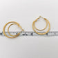 Stainless Steel Double Loop Design Gold Plated Hoop Earrings: Golden