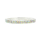 2 Line Rhinestone Stretch Bracelet: Silver Iridescent