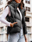 Hooded Puffer Double Slip Pocket Waistcoat: Camel
