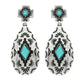 2-Tier Western Turquoise Teardrop Earrings: Pink