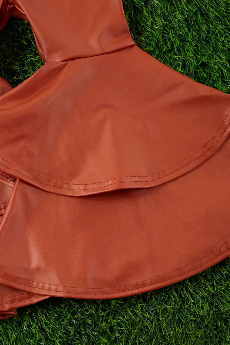 RUST LEATHER DOUBLE LAYER BOTTOMS. 2XL