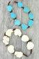 Western Theme Irregular Large Semi Stone Necklace: White
