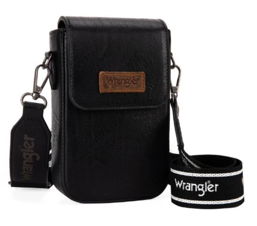 Wrangler Crossbody Cell Phone Purse With Back Card Slots
: Black