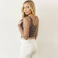 Sparkle Pearl Studded Sheer Mesh See Through Top (Black)