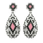 2-Tier Western Turquoise Teardrop Earrings: Pink