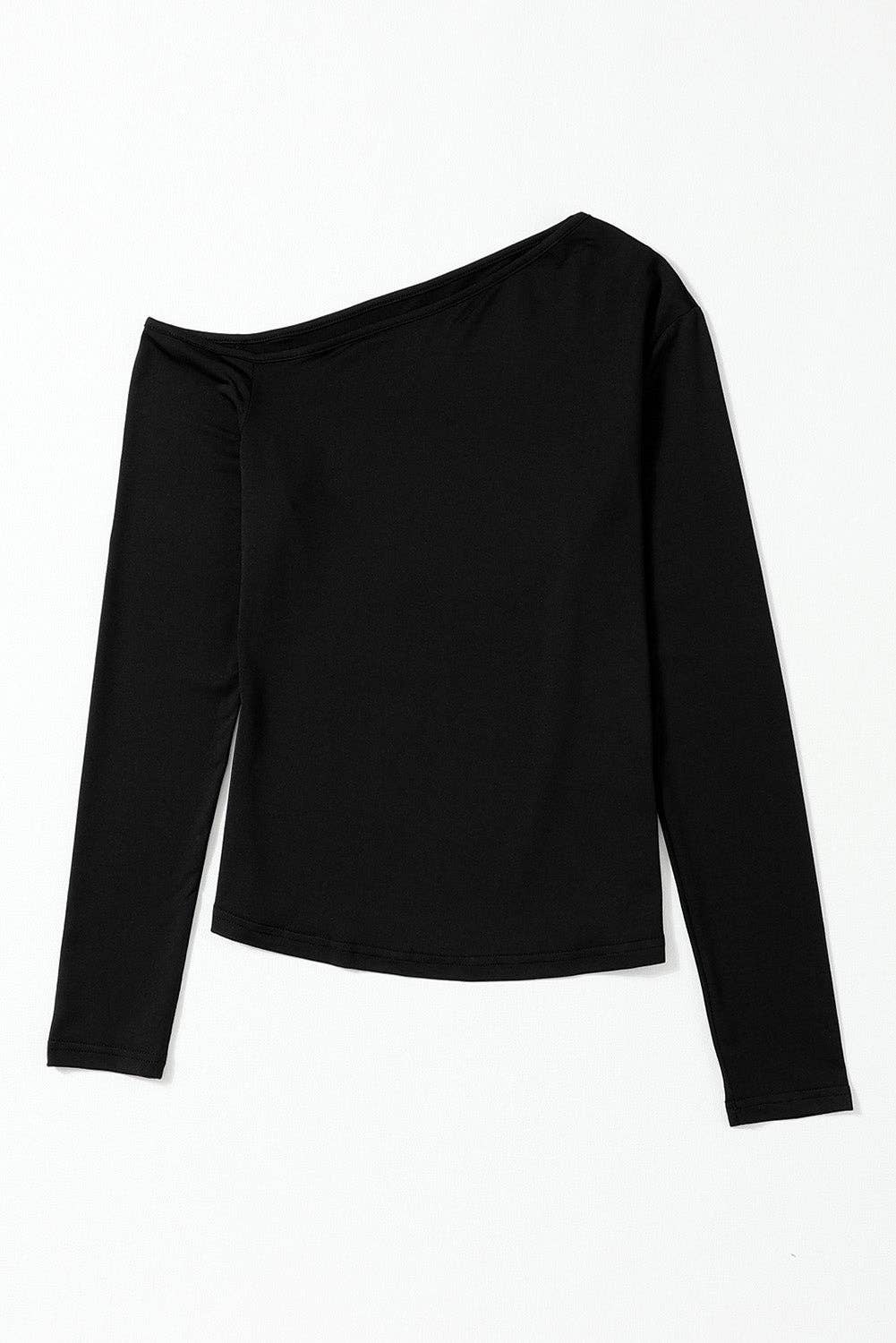 Asymmetrical Long Sleeve Top: Green / M