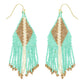 Western Native American Bead Fringe Earrings : Black