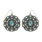 Western AB Rhinestone Turquoise Concho Earrings