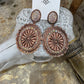 Copper flower earrings