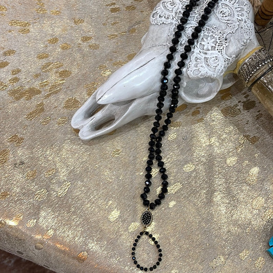 Black beaded necklace