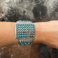 Large metal and turquoise bracelet