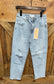 High Rise Relaxed Jeans with Blownout Knee