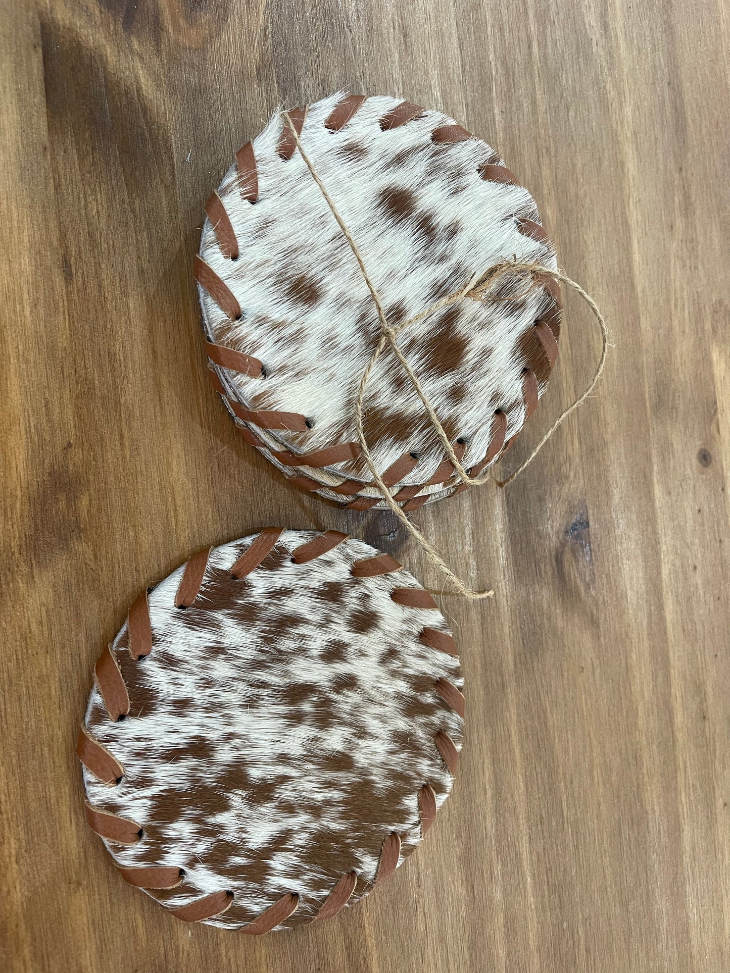 Brown 4 piece cowhide set