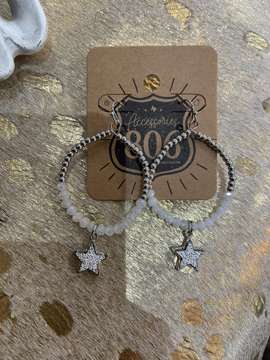 Silver star earrings