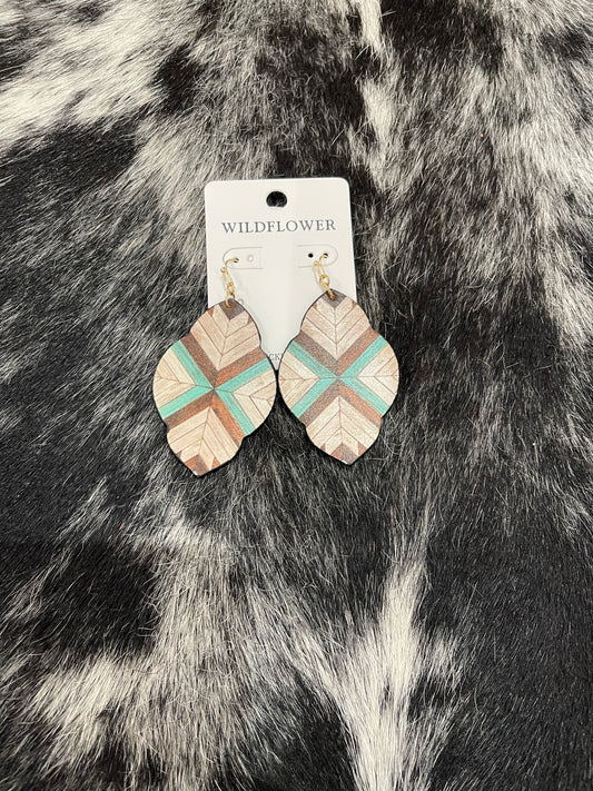 Leather Aztec earrings