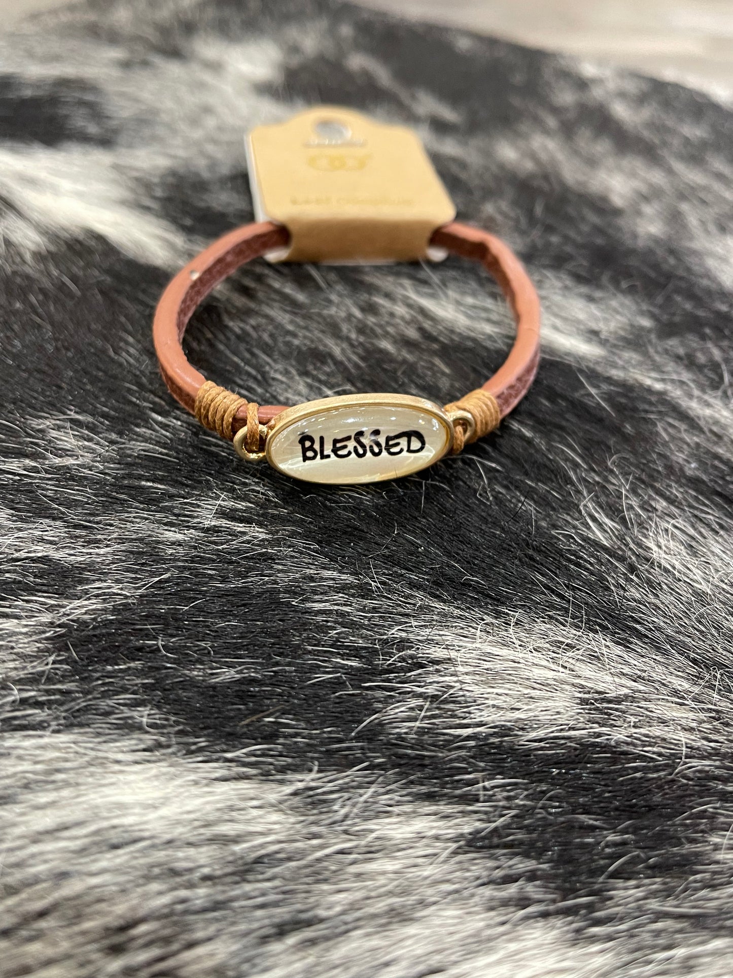 Blessed leather bracelet