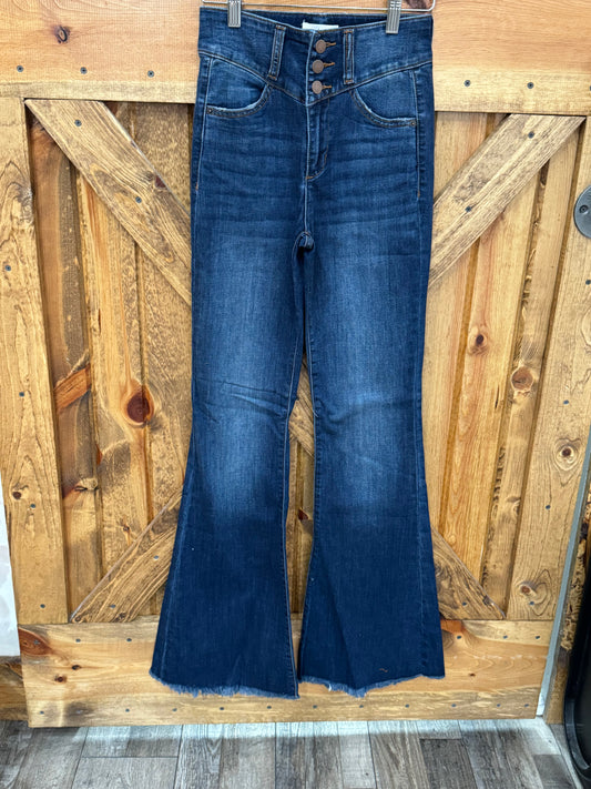 3 button flare leg denim