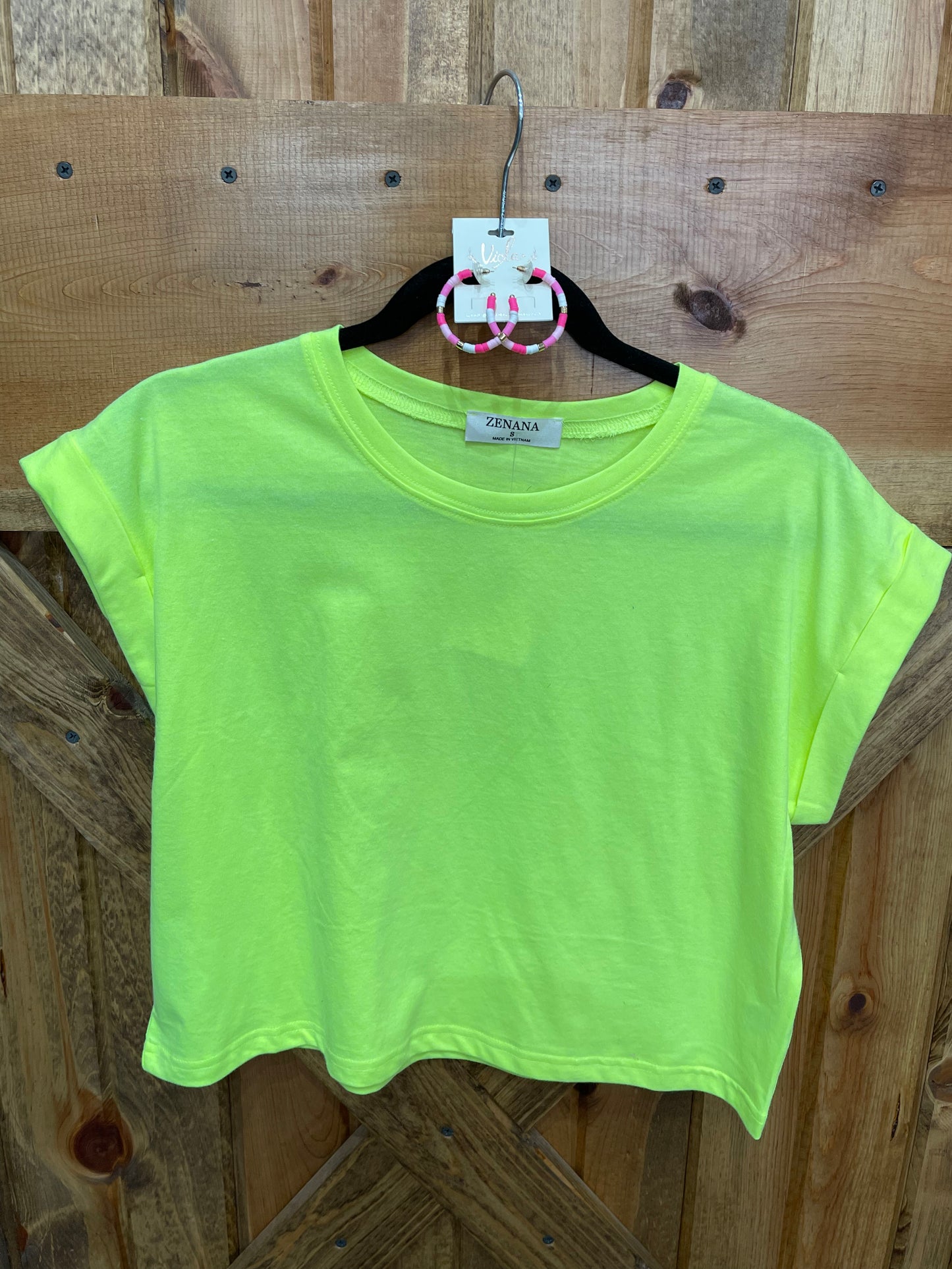 Neon yellow short sleeve tee