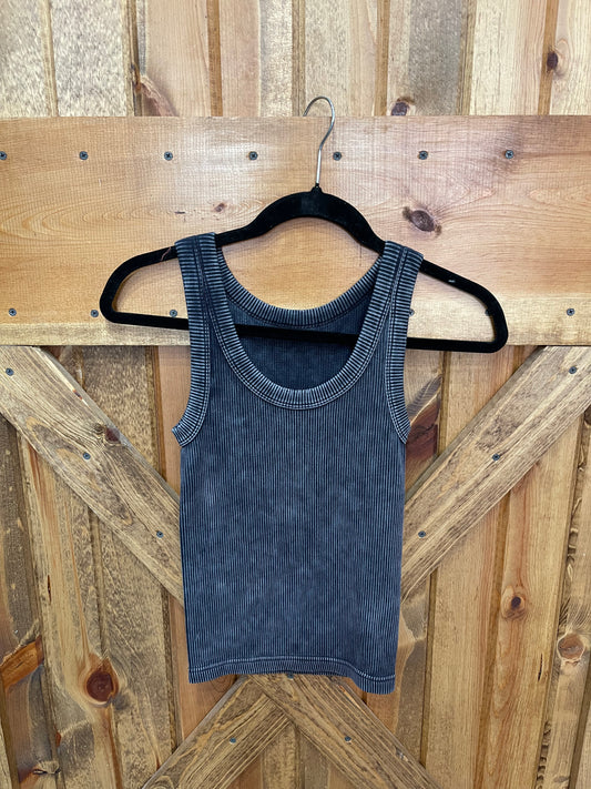 Black Ribbed Tank