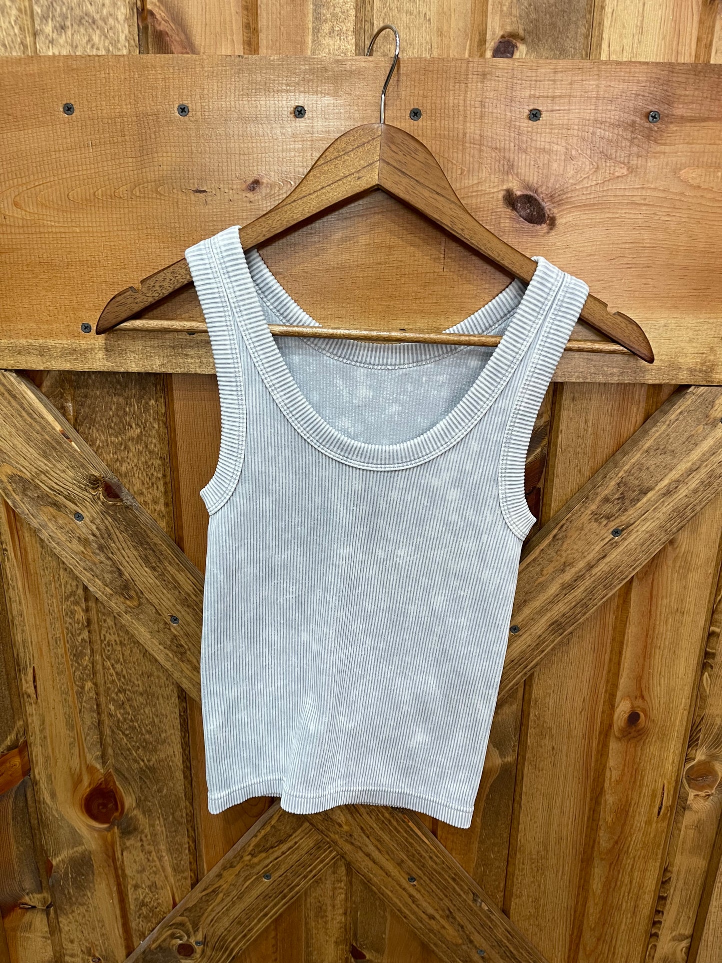 Light grey ribbed tank