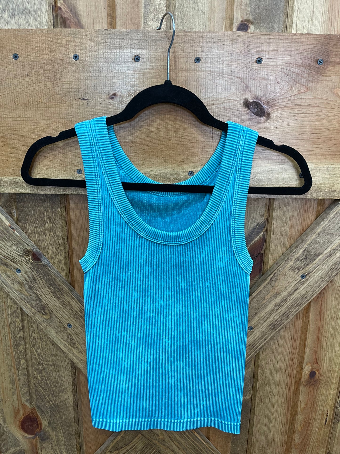 Teal Ribbed Tank